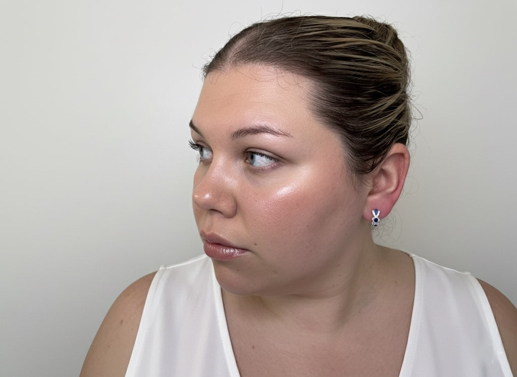 Bejeweled – 925 Sterling Silver Hoop Earrings in Sapphire