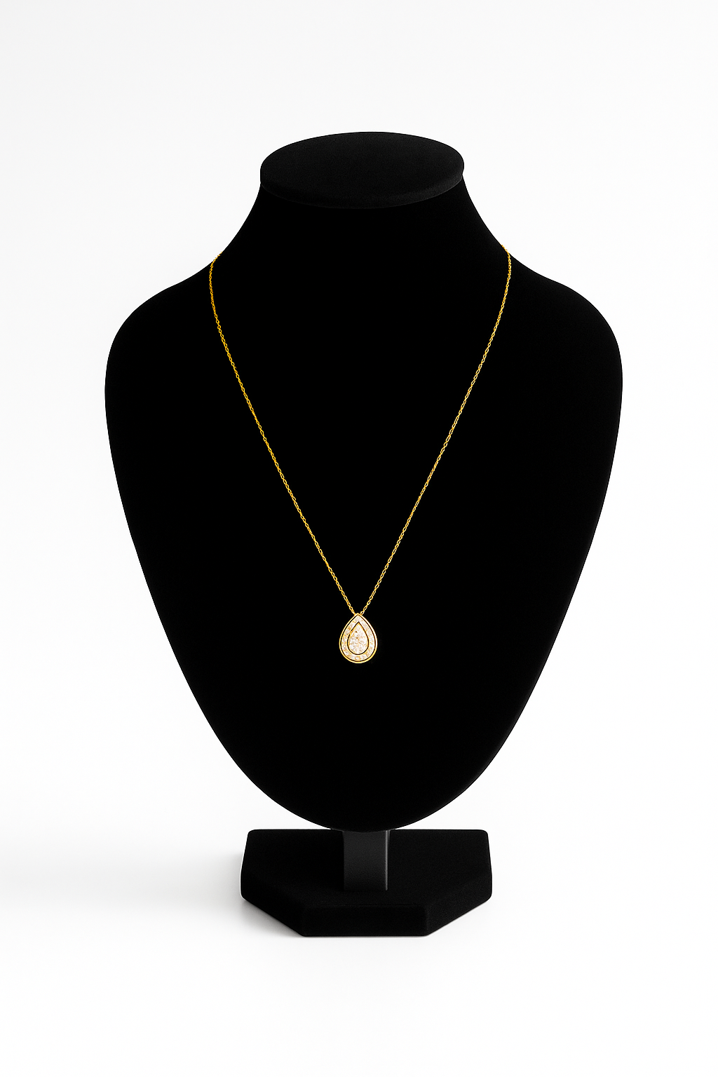 More of You - 1CT Moissanite 925 Sterling Silver Drop Pendant Necklace in Gold