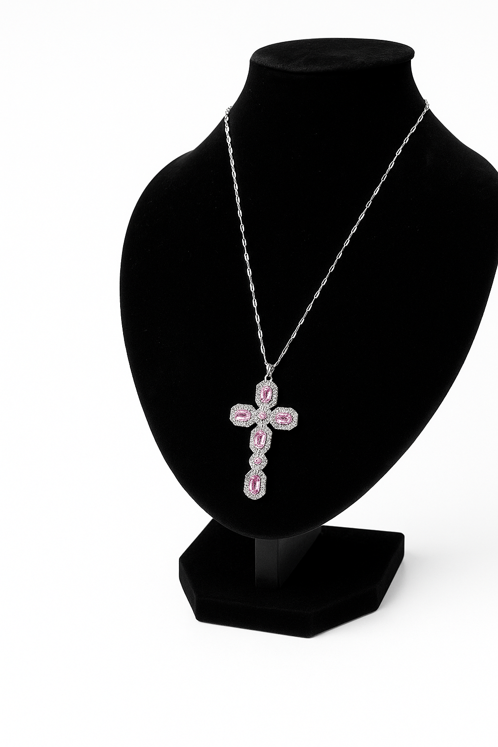 Paradigm Faith Cross Necklace - Pink and Silver