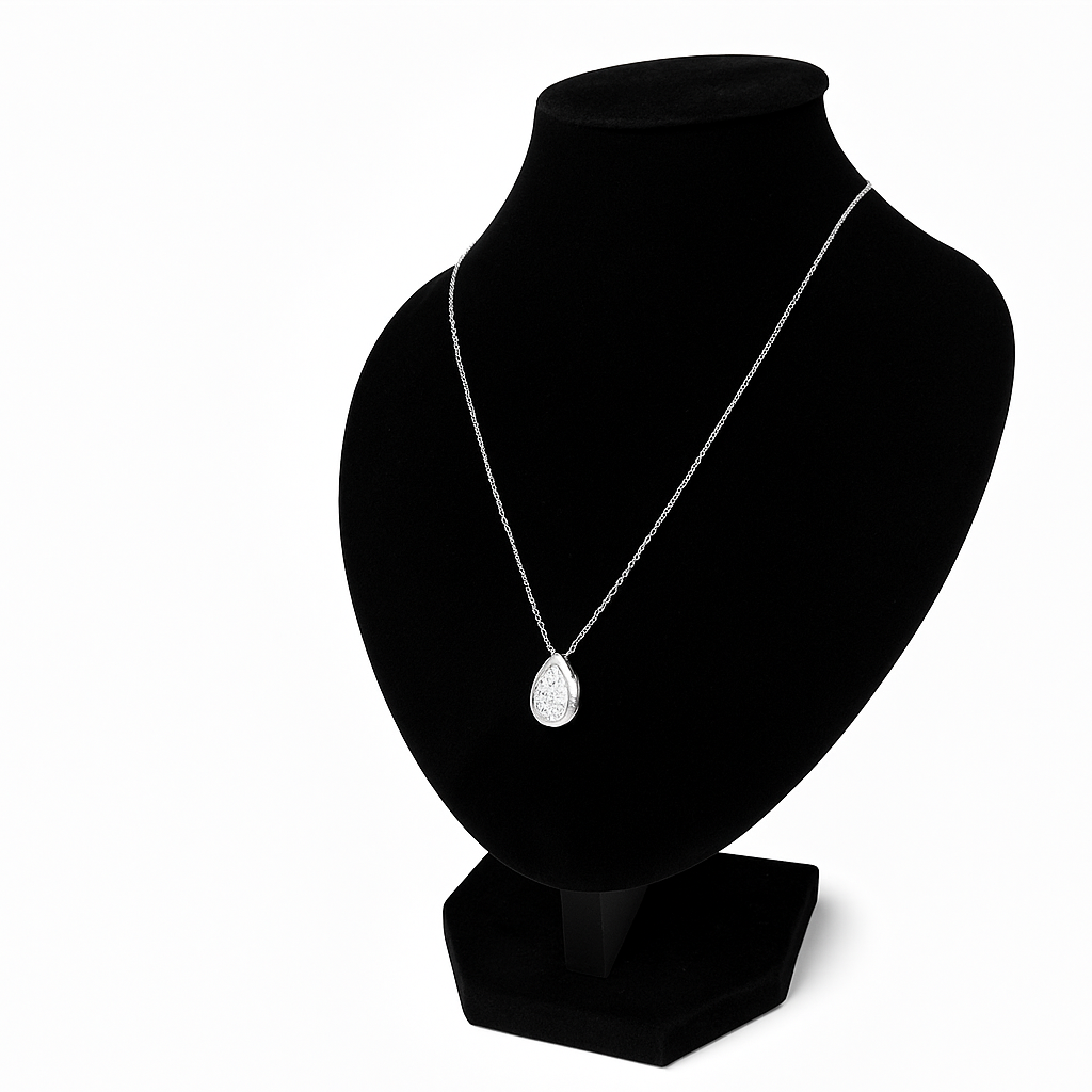 More of You - 1CT Moissanite 925 Sterling Silver Drop Pendant Necklace in Silver