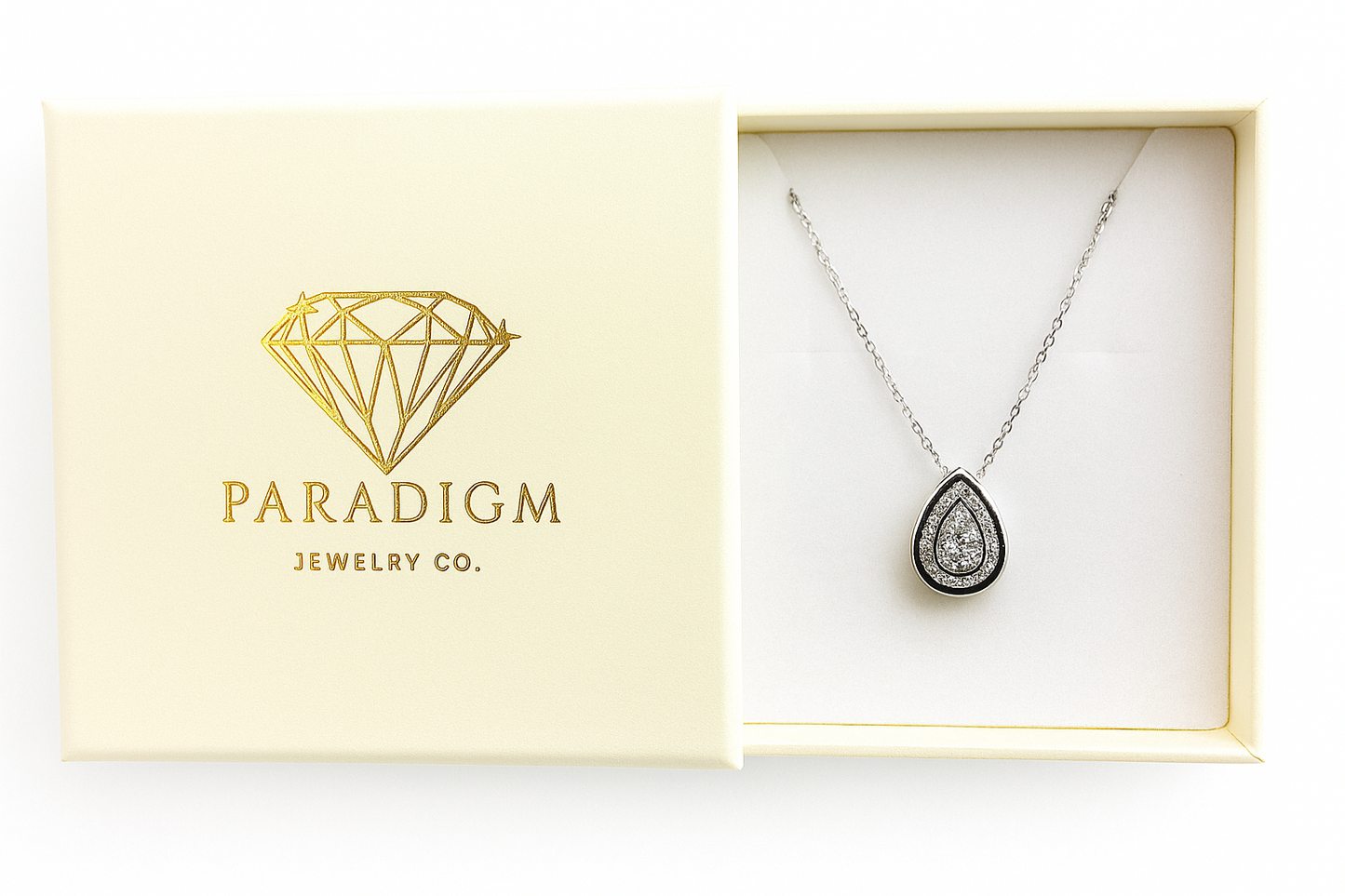 More of You - 1CT Moissanite 925 Sterling Silver Drop Pendant Necklace in Silver