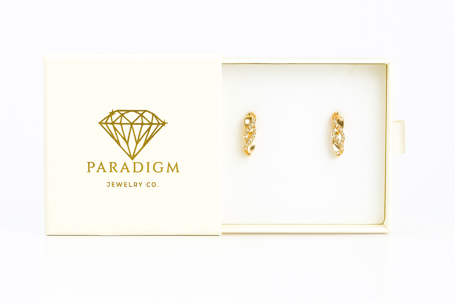 Interwoven Twist Hoop Gold Plated Earrings