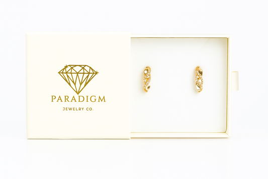 Interwoven Twist Hoop Gold Plated Earrings