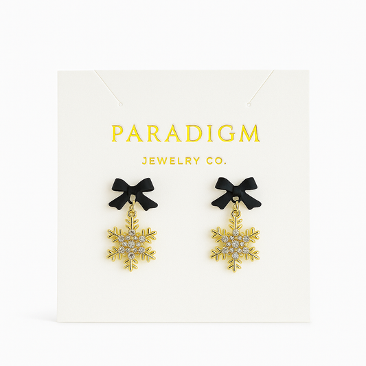 Let it Bow Earrings - Black