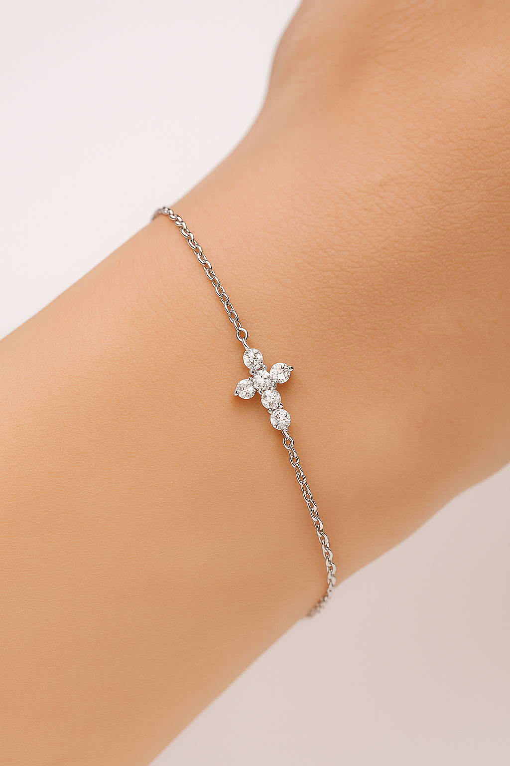 Wear Your Armor Bracelet – 925 Sterling Silver Moissanite Cross Bracelet