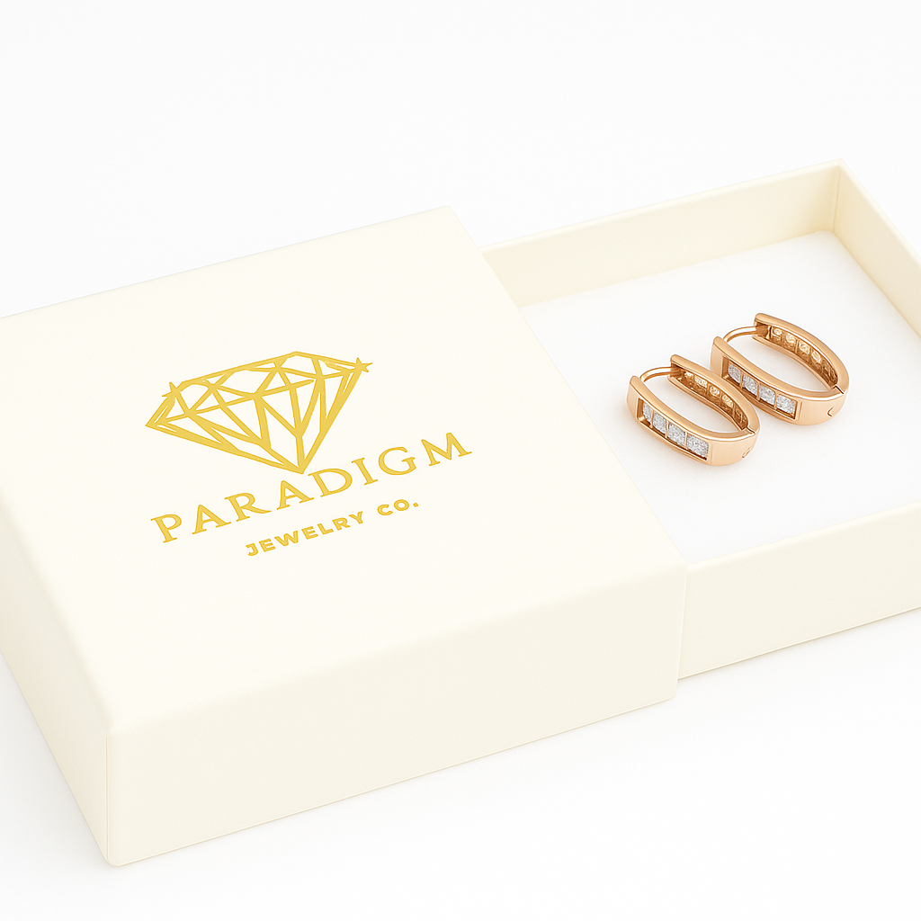 Rosé Halo Hoops – 585 Rose Gold Plated Earrings