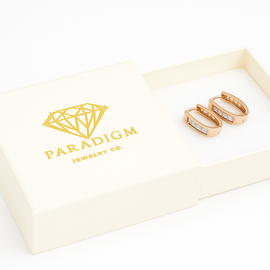 Rosé Halo Hoops – 585 Rose Gold Plated Earrings