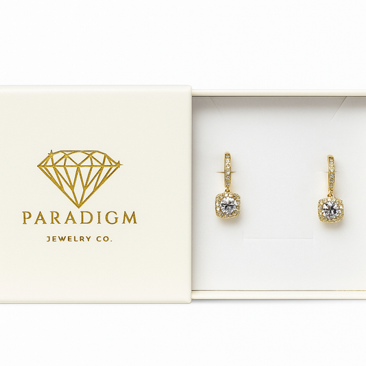 Classic Princess Earrings – 925 Sterling Silver Drop Earrings in Gold