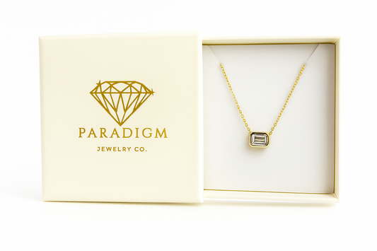 Emerald Grace Necklace – 14K Gold Plated 1CT Moissanite Pendant