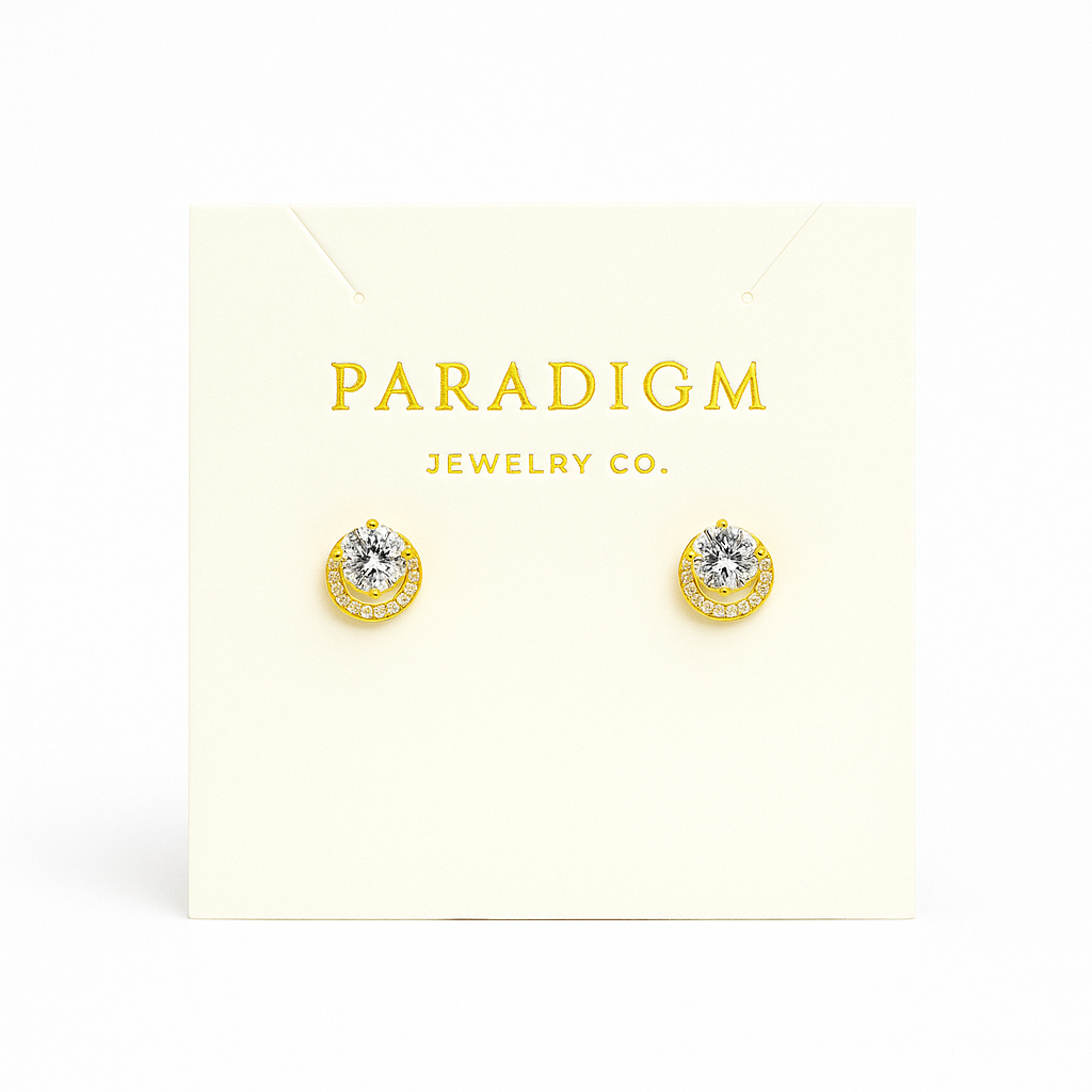 Top of Rock Studs – 925 Sterling Silver Gold Plated Earrings