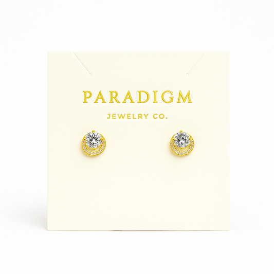 Top of Rock Studs – 925 Sterling Silver Gold Plated Earrings