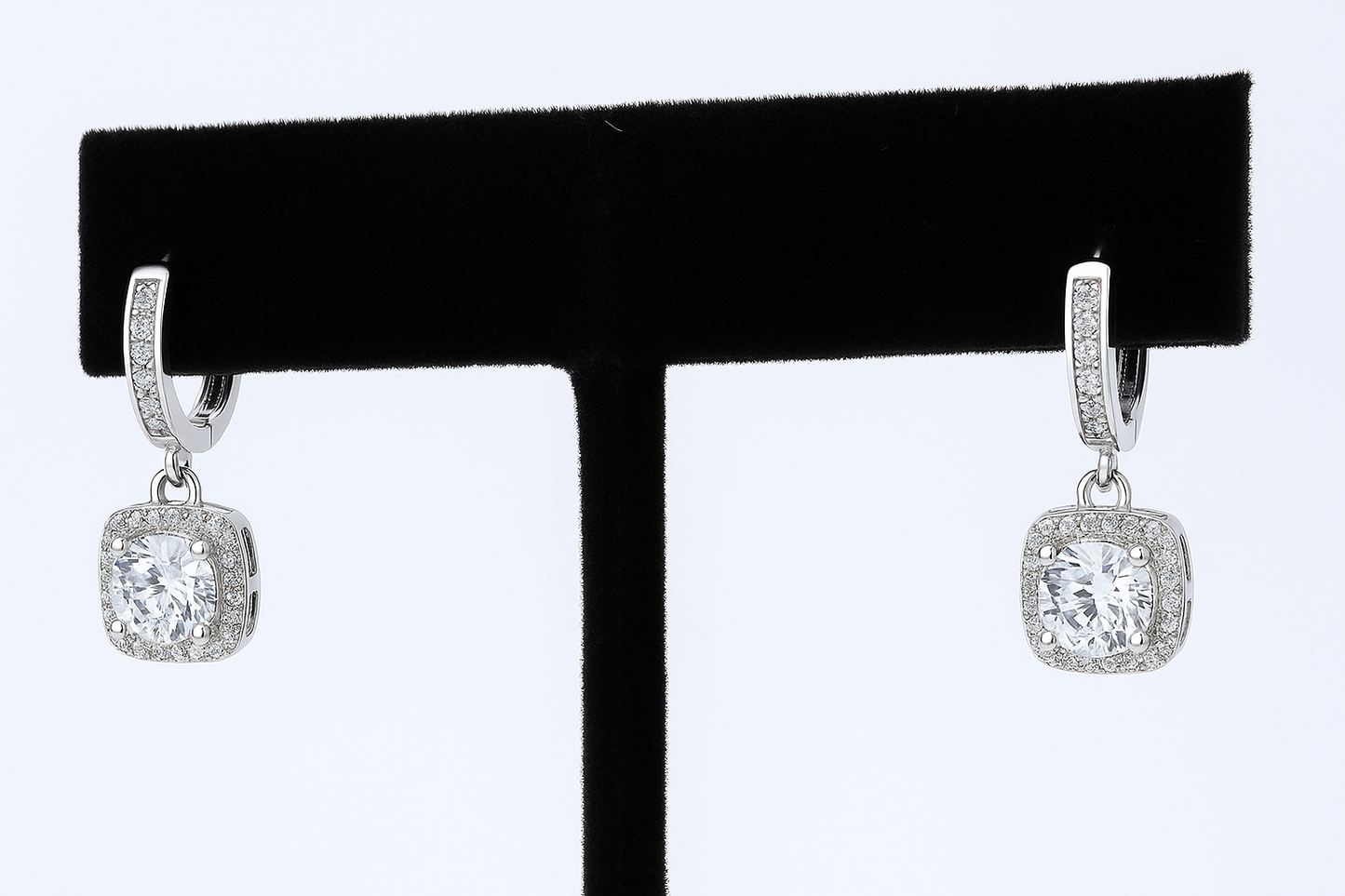 Classic Princess Earrings – 925 Sterling Silver Drop Earrings in Silver