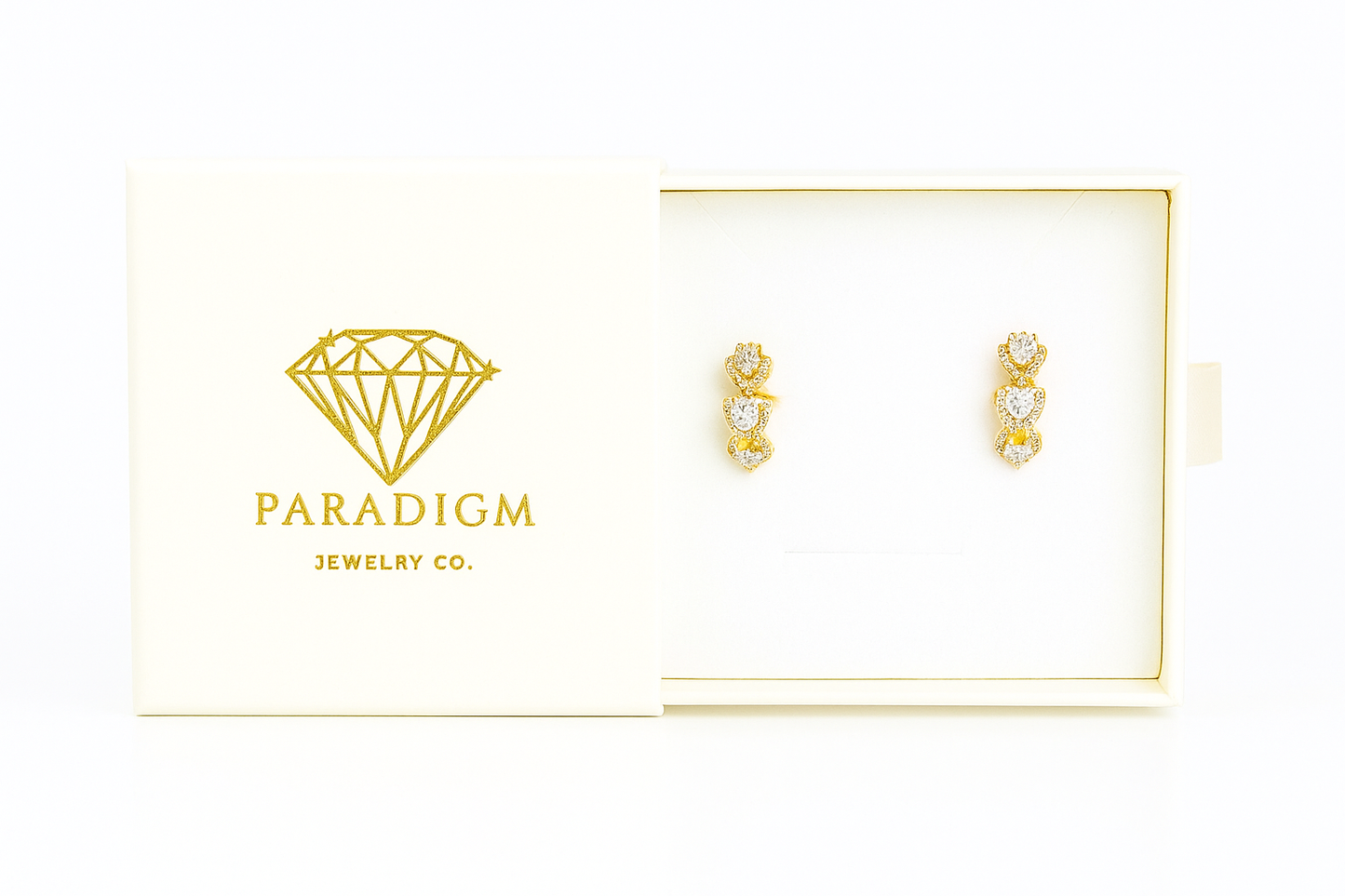 Bejeweled – 925 Sterling Silver Hoop Earrings in Gold