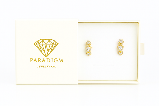 Bejeweled – 925 Sterling Silver Hoop Earrings in Gold