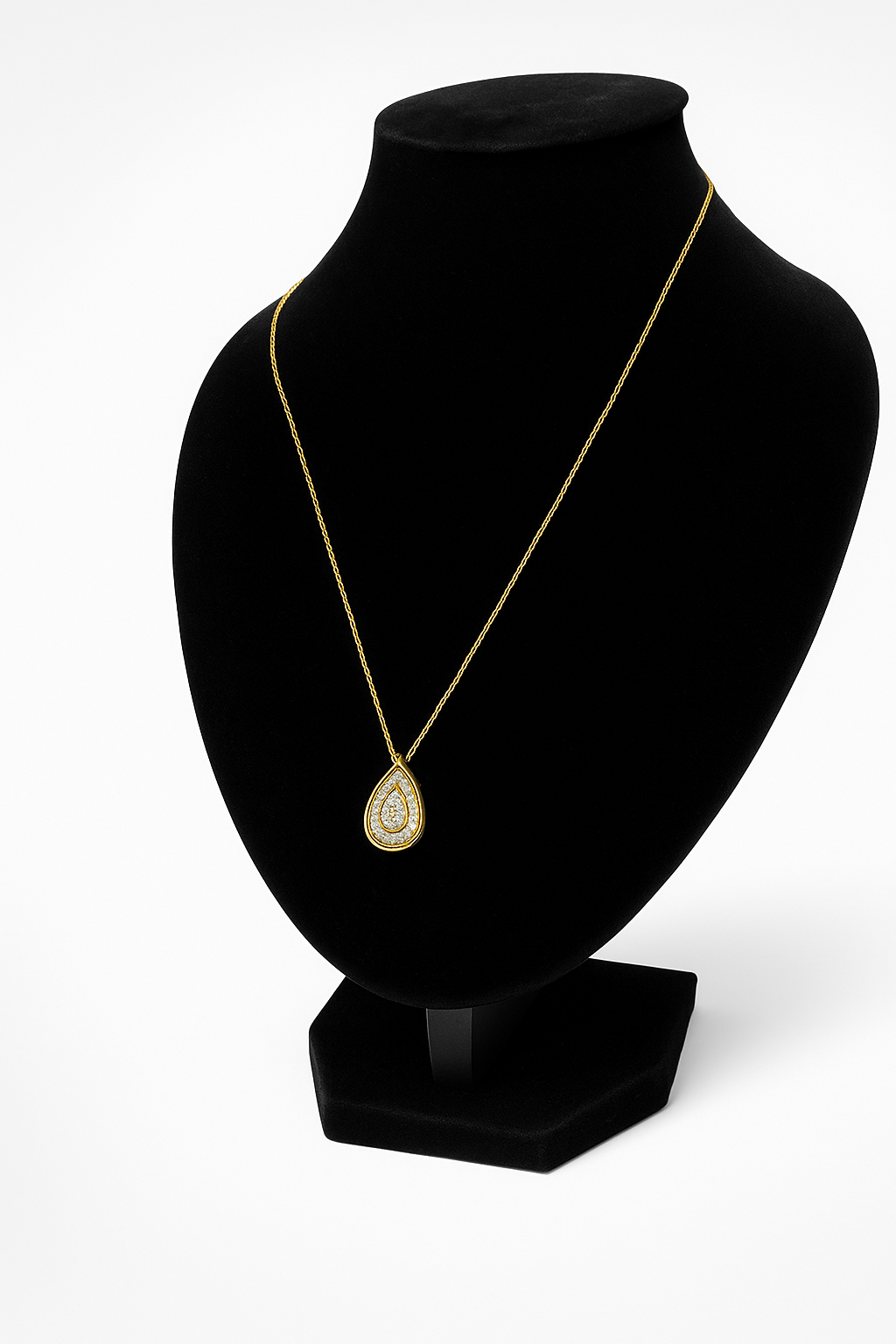 More of You - 1CT Moissanite 925 Sterling Silver Drop Pendant Necklace in Gold