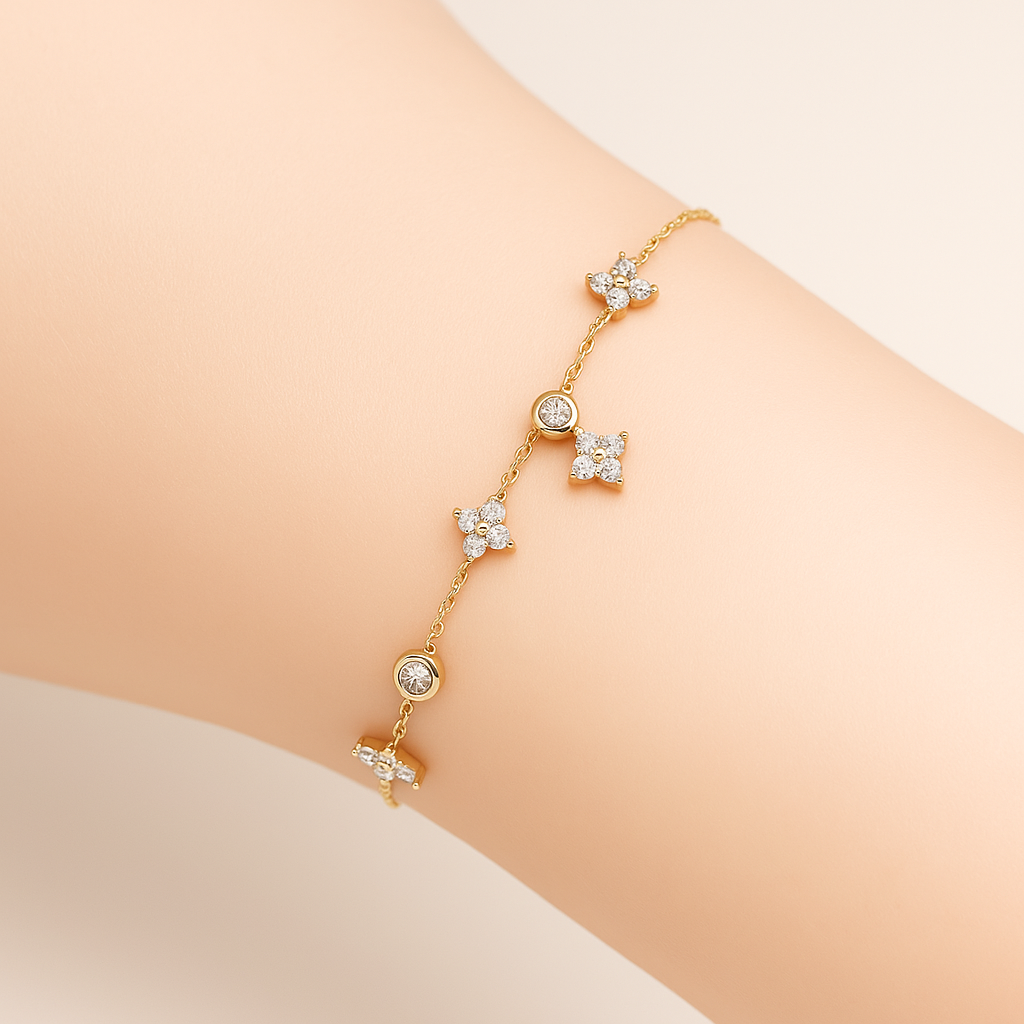 Fourfold Grace Bracelet - 925 Sterling Silver Moissanite Bracelet