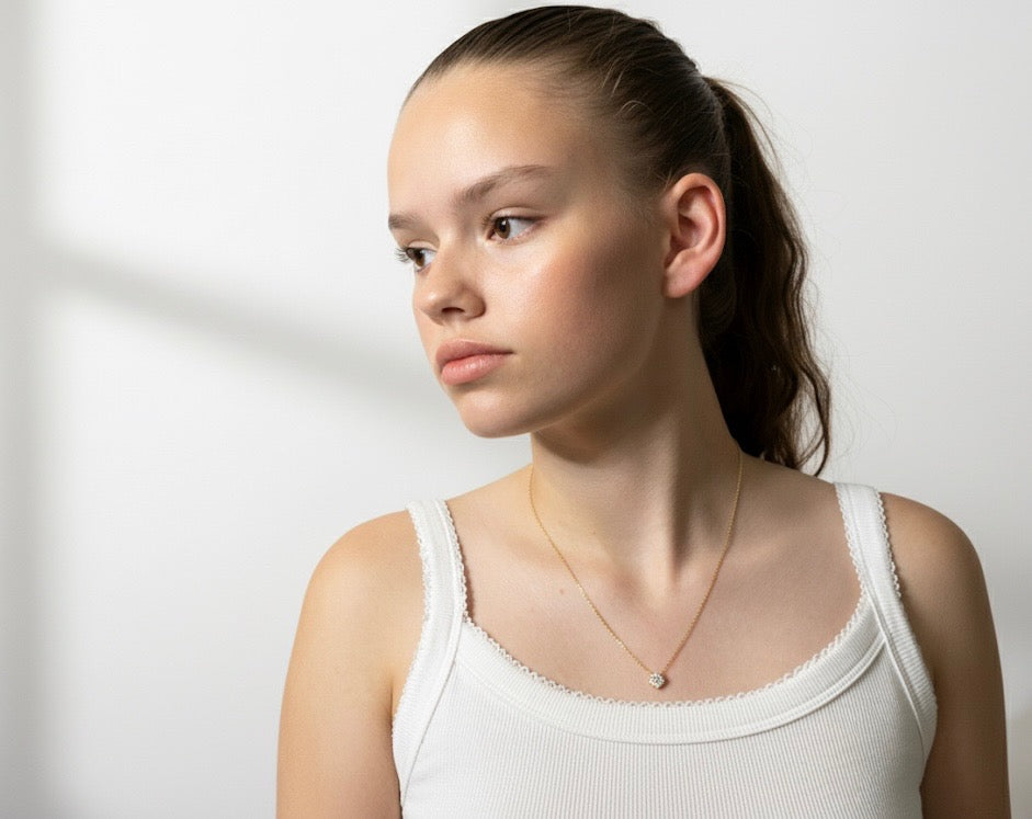 Forever and Ever, Amen Necklace - 1CT Moissanite Sterling Silver Pendant - Gold Color