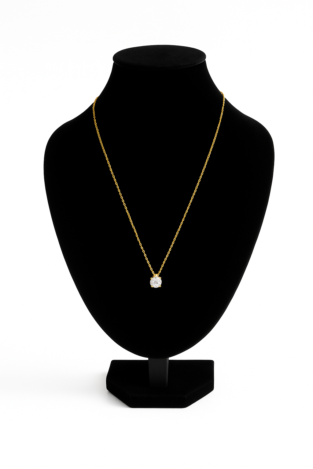 Forever and Ever, Amen Necklace - 1CT Moissanite Sterling Silver Pendant - Gold Color