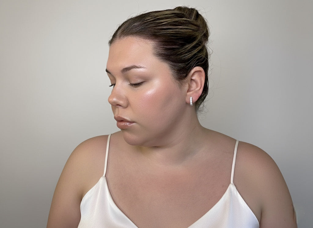 Grace Adorned - Moissanite Sterling Silver Hoop Earrings