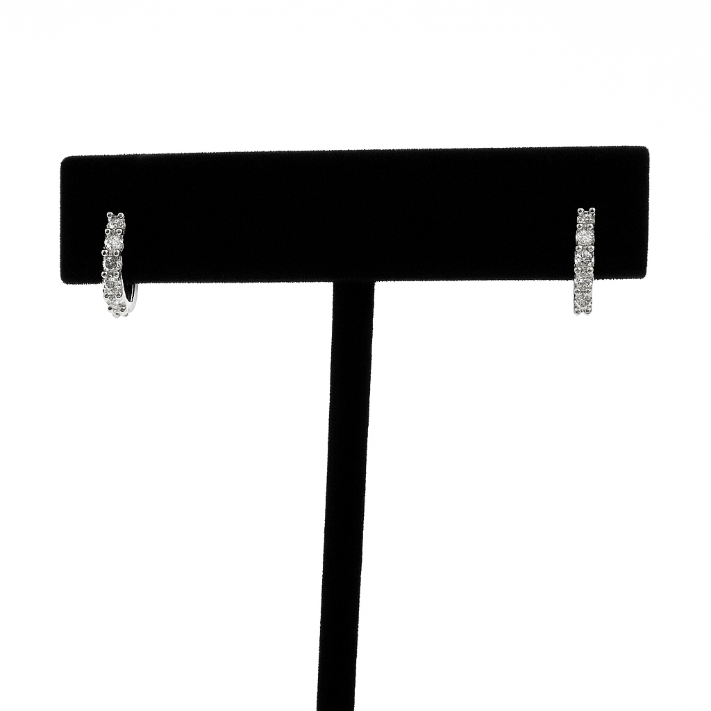 Grace Adorned - Moissanite Sterling Silver Hoop Earrings