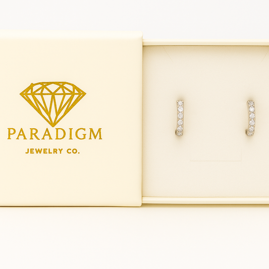 Grace Adorned - Moissanite Sterling Silver Hoop Earrings