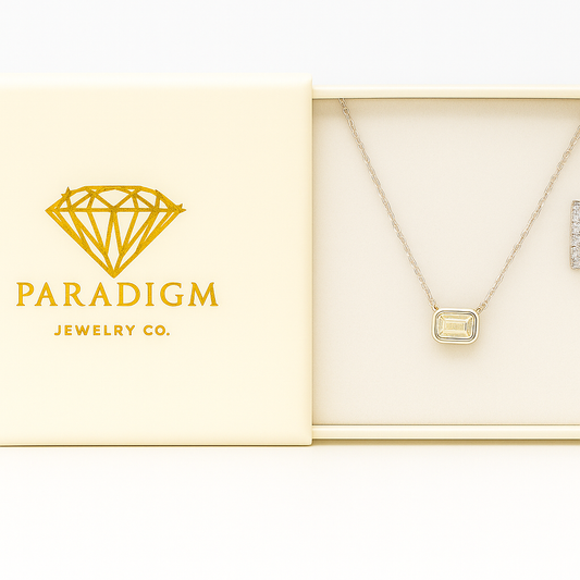 Emerald Grace Necklace – 14K Gold Plated 1CT Moissanite Pendant - Silver Color