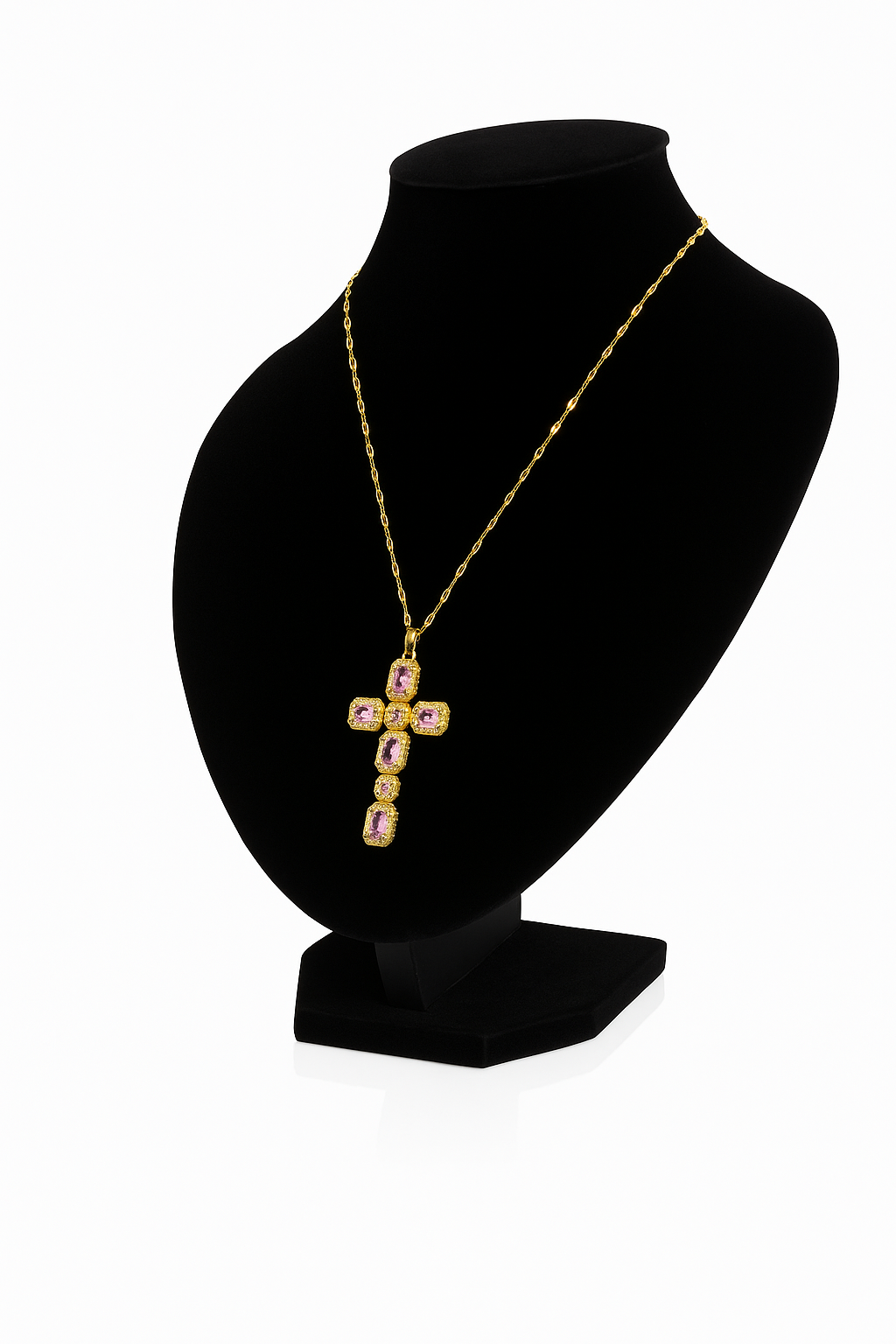Paradigm Faith Cross Necklace - Pink and Gold