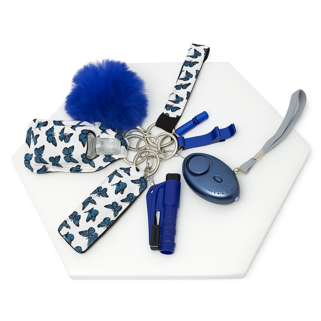 Royal Blue Butterfly Safety Keychain