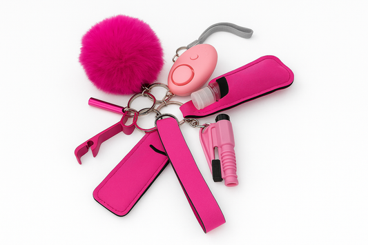 Magenta Pink Safety Keychain